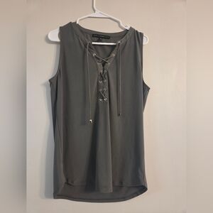 WHBM Womens Olive Lave Up Tank